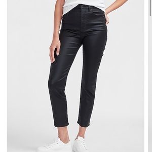 NEW!!! Express High Waist Slim Black Coated Jeans